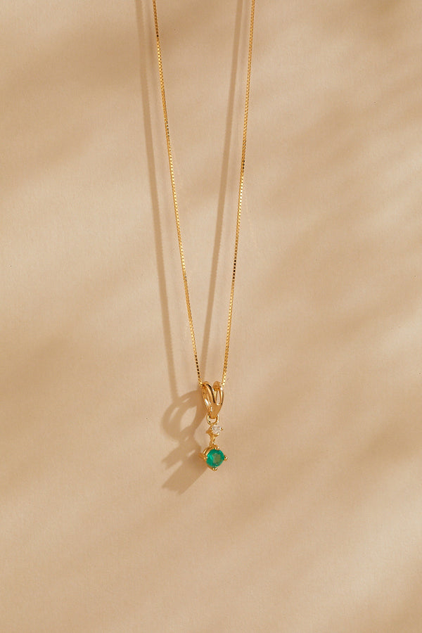 18 k Diamond and emerald double pendant